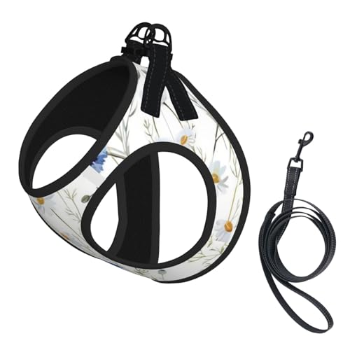 M Leash Hundegeschirr, kleine Größe, handgezeichneter Blumendruck, Haustier-Leinen-Set, reflektierend, für Outdoor und Spaziergänge mit dem Hund M Leash Hundegeschirr, kleine Größe, handgezeichneter Blumendruck, Haustier-Leinen-Set, reflektierend, für Outdoor und Spaziergänge mit dem Hund von ZHAOUR