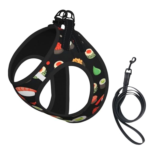 M Leash Hundegeschirr, kleine Größe, japanische Sushi-Garnelen-Druck, Haustier-Leinen-Set, reflektierend, für Outdoor und Spaziergänge mit dem Hund M Leash Hundegeschirr, kleine Größe, japanische Sushi-Garnelen-Druck, Haustier-Leinen-Set, reflektierend, für Outdoor und Spaziergänge mit dem Hund von ZHAOUR