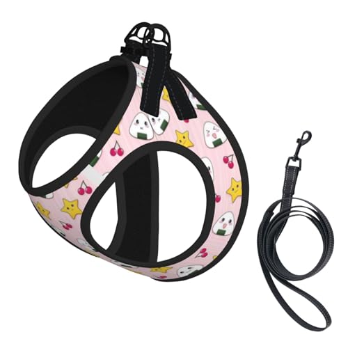 M Leash Hundegeschirr, kleine Größe, schöner Reisball-Druck, Haustier-Leinen-Set, reflektierend, für Outdoor und Spaziergänge mit dem Hund M Leash Hundegeschirr, kleine Größe, schöner Reisball-Druck, Haustier-Leinen-Set, reflektierend, für Outdoor und Spaziergänge mit dem Hund von ZHAOUR
