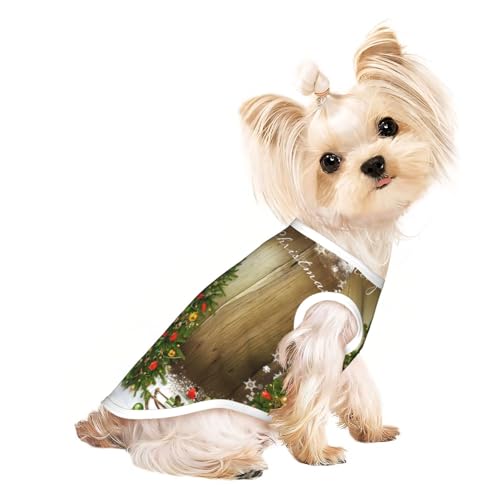 M Pet Atmungsaktives ärmelloses T-Shirt – leichtes T-Shirt mit Aufschrift "Merry Christmas", Tanktop für kleine und mittelgroße Hunde M Pet Atmungsaktives ärmelloses T-Shirt – leichtes T-Shirt mit Aufschrift "Merry Christmas", Tanktop für kleine und mittelgroße Hunde von ZHAOUR
