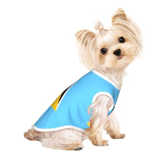M Pet atmungsaktives ärmelloses T-Shirt – leichtes Tanktop mit Flagge von St. Lucia Print für kleine und mittelgroße Hunde M Pet atmungsaktives ärmelloses T-Shirt – leichtes Tanktop mit Flagge von St. Lucia Print für kleine und mittelgroße Hunde von ZHAOUR
