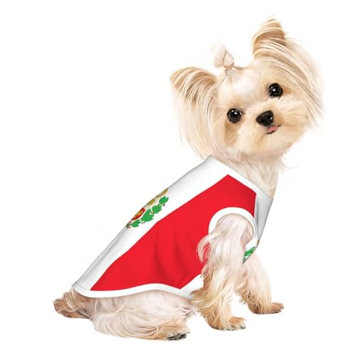 M Pet atmungsaktives ärmelloses T-Shirt – leichtes Tanktop mit Peru-Flagge für kleine und mittelgroße Hunde M Pet atmungsaktives ärmelloses T-Shirt – leichtes Tanktop mit Peru-Flagge für kleine und mittelgroße Hunde von ZHAOUR