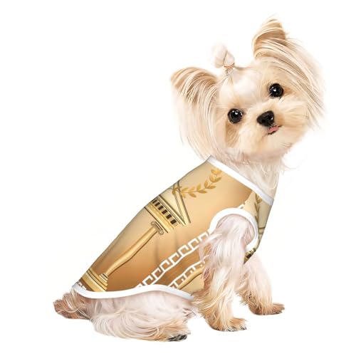 M Pet atmungsaktives ärmelloses T-Shirt – leichtes Tanktop mit antikem Gebäudedruck für kleine und mittelgroße Hunde M Pet atmungsaktives ärmelloses T-Shirt – leichtes Tanktop mit antikem Gebäudedruck für kleine und mittelgroße Hunde von ZHAOUR