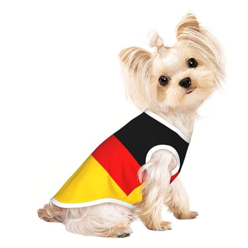 M Pet atmungsaktives ärmelloses T-Shirt – leichtes Tanktop mit deutscher Flagge, Outfit für kleine und mittelgroße Hunde M Pet atmungsaktives ärmelloses T-Shirt – leichtes Tanktop mit deutscher Flagge, Outfit für kleine und mittelgroße Hunde von ZHAOUR