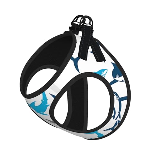 S Leash Hundegeschirr, kleine Größe, Cartoon-Haie, reflektierend, für draußen und mit dem Hund von ZHAOUR
