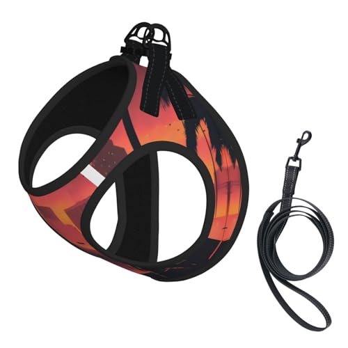 S Leash Hundegeschirr, kleine Größe, Miami-Druck, Haustier-Leinen-Set, reflektierend, für Outdoor und Spaziergänge mit dem Hund S Leash Hundegeschirr, kleine Größe, Miami-Druck, Haustier-Leinen-Set, reflektierend, für Outdoor und Spaziergänge mit dem Hund von ZHAOUR