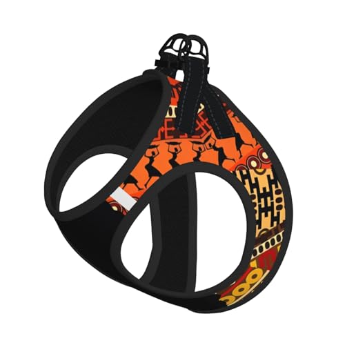 S Leash Hundegeschirr, kleine Größe, afrikanische Karte, ethnisches Muster, bedruckt, Haustier-Leinen-Set, reflektierend, für Outdoor und Spaziergänge mit dem Hund von ZHAOUR
