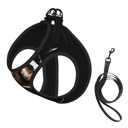 S Leash Hundegeschirr, kleine Größe, cooles Schlagzeug-Set, bedruckt, Haustier-Leinen-Set, reflektierend, für Outdoor und Spaziergänge mit dem Hund von ZHAOUR