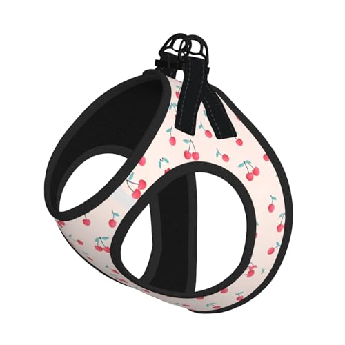 S Leash Hundegeschirr, kleine Größe, niedliches rotes Kirschmuster, Haustier-Leinen-Set, reflektierend, für Outdoor und Spaziergänge mit dem Hund S Leash Hundegeschirr, kleine Größe, niedliches rotes Kirschmuster, Haustier-Leinen-Set, reflektierend, für Outdoor und Spaziergänge mit dem Hund von ZHAOUR
