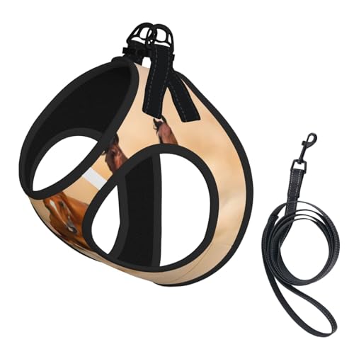 S Leash Hundegeschirr, kleines Laufpferd in Wüstensand, Sturmdruck, Haustier-Leinen-Set, reflektierend, für Outdoor und Spaziergänge mit dem Hund S Leash Hundegeschirr, kleines Laufpferd in Wüstensand, Sturmdruck, Haustier-Leinen-Set, reflektierend, für Outdoor und Spaziergänge mit dem Hund von ZHAOUR