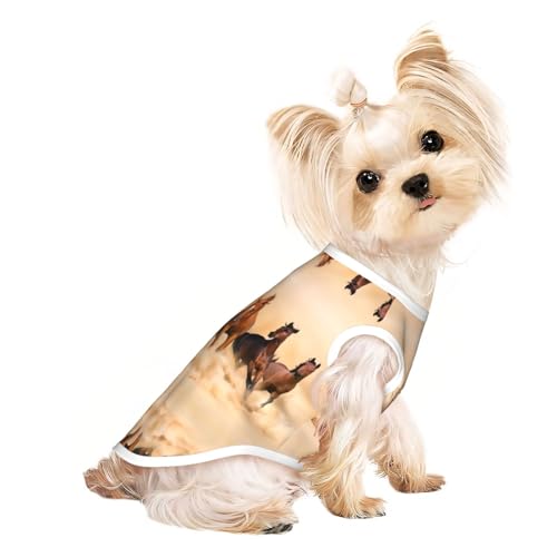 S Pet atmungsaktives ärmelloses T-Shirt – leichtes Laufpferd im Wüstensand, Sturmdruck, Tanktop für kleine und mittelgroße Hunde S Pet atmungsaktives ärmelloses T-Shirt – leichtes Laufpferd im Wüstensand, Sturmdruck, Tanktop für kleine und mittelgroße Hunde von ZHAOUR