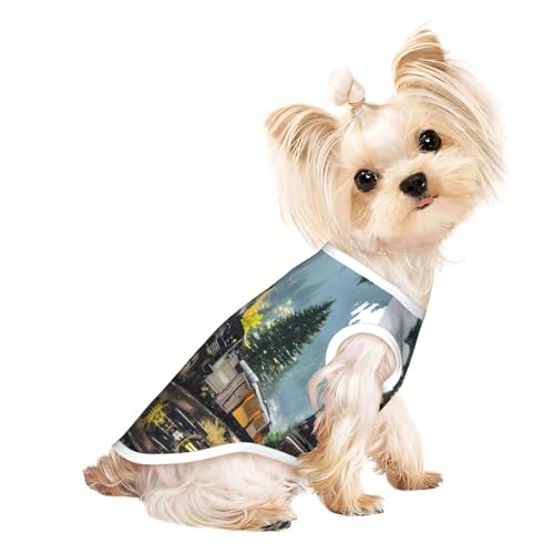 S Pet atmungsaktives ärmelloses T-Shirt – leichtes Tanktop mit Dampfzug-Druck, Outfit für kleine und mittelgroße Hunde S Pet atmungsaktives ärmelloses T-Shirt – leichtes Tanktop mit Dampfzug-Druck, Outfit für kleine und mittelgroße Hunde von ZHAOUR