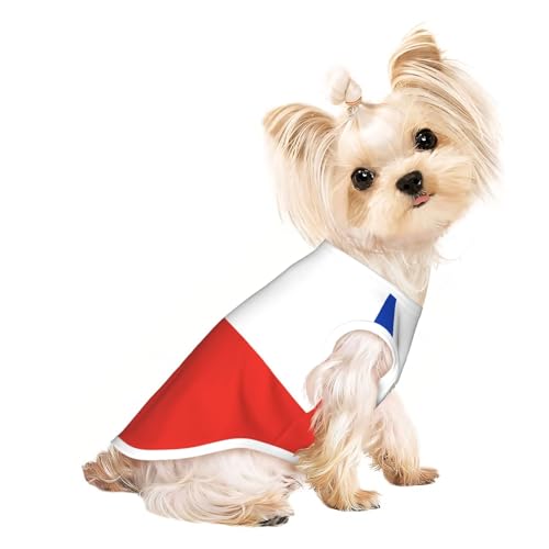 S Pet atmungsaktives ärmelloses T-Shirt – leichtes Tanktop mit Flagge von Chile für kleine und mittelgroße Hunde von ZHAOUR