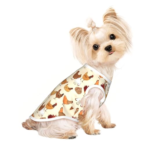 S Pet atmungsaktives ärmelloses T-Shirt – leichtes Tanktop mit Hühnerbrut, Outfit für kleine und mittelgroße Hunde von ZHAOUR