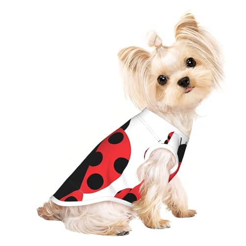 S Pet atmungsaktives ärmelloses T-Shirt – leichtes Tanktop mit lustigem Marienkäfer-Aufdruck für kleine und mittelgroße Hunde S Pet atmungsaktives ärmelloses T-Shirt – leichtes Tanktop mit lustigem Marienkäfer-Aufdruck für kleine und mittelgroße Hunde von ZHAOUR