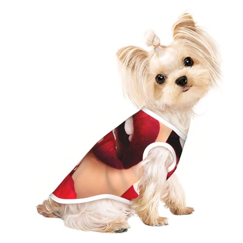 S Pet atmungsaktives ärmelloses T-Shirt – leichtes Tanktop mit roten Lippen, Outfit für kleine und mittelgroße Hunde S Pet atmungsaktives ärmelloses T-Shirt – leichtes Tanktop mit roten Lippen, Outfit für kleine und mittelgroße Hunde von ZHAOUR