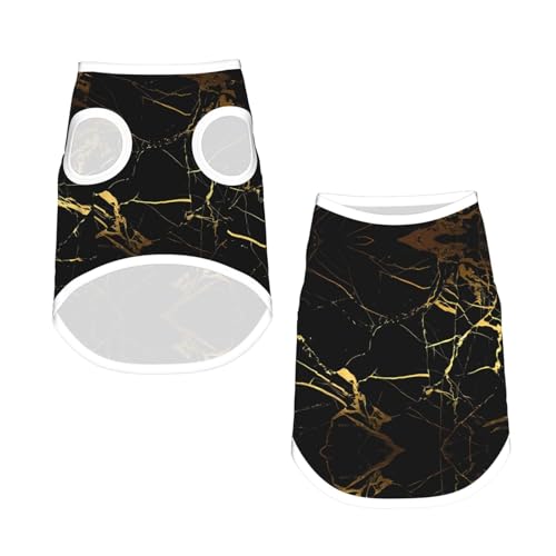 S Pet atmungsaktives ärmelloses T-Shirt – leichtes Tanktop mit schwarzem und goldenem Hintergrund, für kleine und mittelgroße Hunde S Pet atmungsaktives ärmelloses T-Shirt – leichtes Tanktop mit schwarzem und goldenem Hintergrund, für kleine und mittelgroße Hunde von ZHAOUR