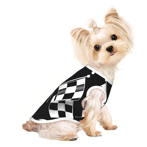 S Pet atmungsaktives ärmelloses T-Shirt – leichtes schwarz-weißes Formel, karierte Flaggen, Muster, Druck, Tank-Top-Outfit für kleine und mittelgroße Hunde S Pet atmungsaktives ärmelloses T-Shirt – leichtes schwarz-weißes Formel, karierte Flaggen, Muster, Druck, Tank-Top-Outfit für kleine und mittelgroße Hunde von ZHAOUR