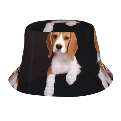 Wendbarer faltbarer Fischerhut – ovely Pet Dog Beagle Full Print, leicht, perfekt für Reisen, Strand, Outdoor-Aktivitäten von ZHAOUR