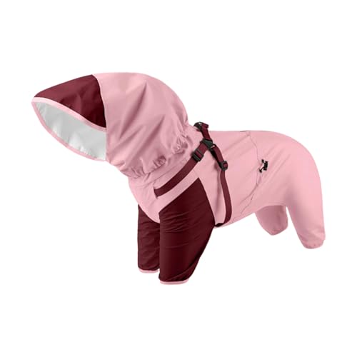 ZHAPEG Wasserdichte Regenjacke mit Kapuze und abnehmbarer Kapuze, verstellbare Haustier-Regenjacken für kleine bis große Hunde, Outdoor-Aktivitäten von ZHAPEG