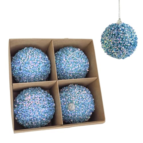 ZHDOKA Weihnachtskugeln, 8 cm, bruchsichere Kunststoff-Weihnachtskugeln, dekorative hängende Kugeln mit Schlaufe für Weihnachtsbaum, Urlaub, Hochzeit, Party, Dekoration, 4 Stück ZHDOKA Weihnachtskugeln, 8 cm, bruchsichere Kunststoff-Weihnachtskugeln, dekorative hängende Kugeln mit Schlaufe für Weihnachtsbaum, Urlaub, Hochzeit, Party, Dekoration, 4 Stück von ZHDOKA