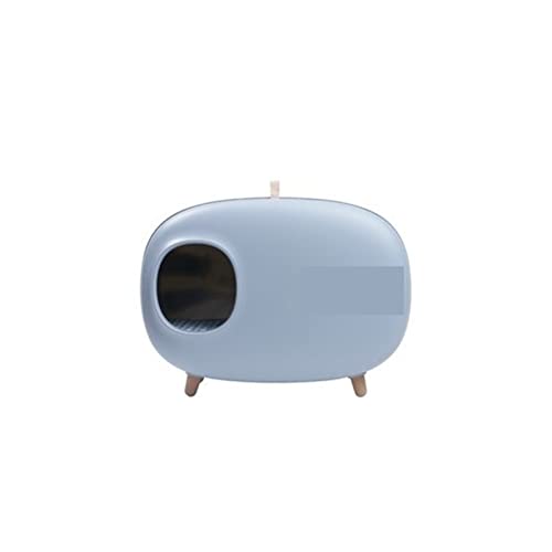 ZHELLY Automatische Katzentoilette Großer, geschlossener Katzentoilettenschrank, Design-Trainings-Katzentoiletten-Trainingskit for Katzen-Haustierprodukte (Color : Grey, Size : H) von ZHELLY