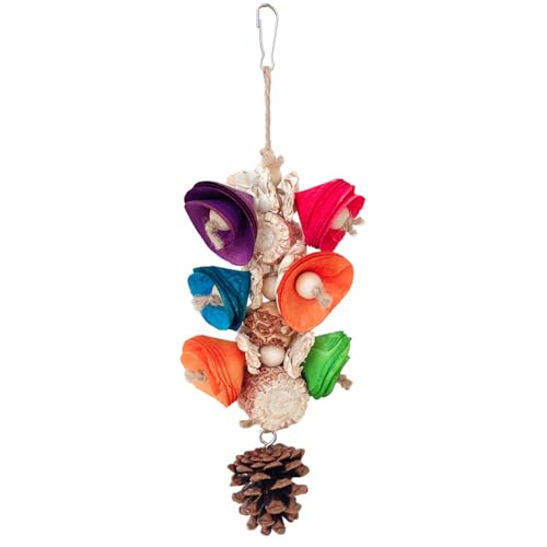 ZHENBYR Hängbare Vogelschnäbel Schleifen und Unterhaltung Molar Spielzeug Natur Holz und Farbstoffe verbessert die Gesundheit des Vogels Papagei Spielzeug Hängend Papagei Holz Papagei Spielzeug von ZHENBYR