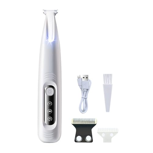 ZHENNB LED-Haustier-Poten-Trimmer für Hunde und Katzen, einfache Griffe, geräuscharm, für Katzen und Hunde, Pfoten-Trimmer, Fellpfleger-Rasierer mit breitem Kopf von ZHENNB