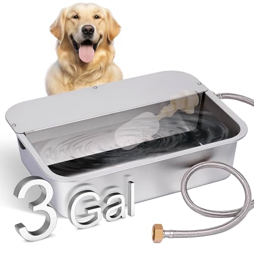 ZHEQOGZH 3 Gallonen Automatischer Hund Wasserspender für Große Hunde Edelstahl Schüssel, Selbstbefüllende Auto Wasser Hundenapf Outdoor, Automatische Haustiertränke für Hunde Katzen Vieh Huhn ZHEQOGZH 3 Gallonen Automatischer Hund Wasserspender für Große Hunde Edelstahl Schüssel, Selbstbefüllende Auto Wasser Hundenapf Outdoor, Automatische Haustiertränke für Hunde Katzen Vieh Huhn von ZHEQOGZH