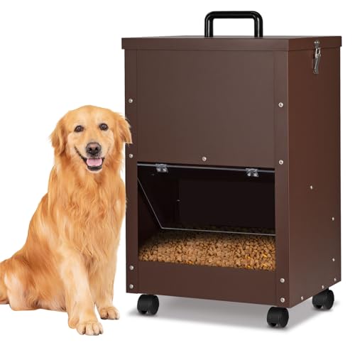 ZHEQOGZH Verzinkter automatischer Futterspender für große Rassen, 20,4 kg, Metall-Hundefutter, Schwerkraft-Futterstation, extra groß, automatischer Haustier-Futterspender, leicht zu bewegen mit Rädern ZHEQOGZH Verzinkter automatischer Futterspender für große Rassen, 20,4 kg, Metall-Hundefutter, Schwerkraft-Futterstation, extra groß, automatischer Haustier-Futterspender, leicht zu bewegen mit Rädern von ZHEQOGZH