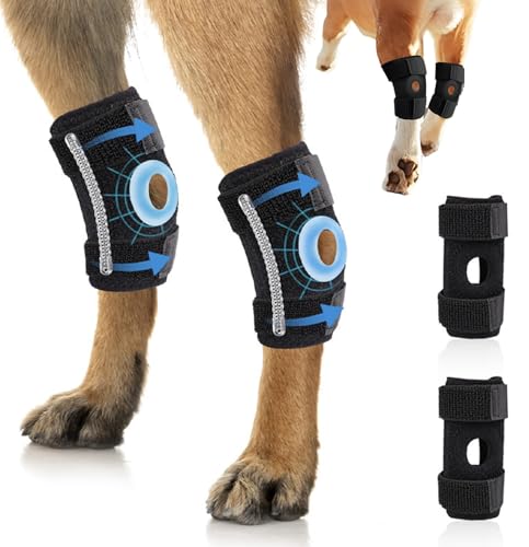 ZHHSUNY 2 x Knieschoner für Hunde, universell für vorne und hinten, hilft bei der Wundheilung nach Operationen und Verletzungen, Prävention von sekundären Verletzungen (S) von ZHHSUNY