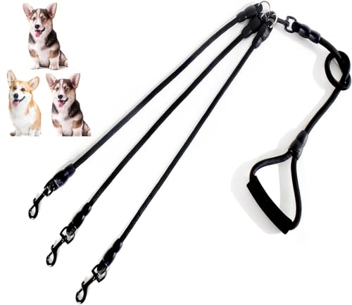 ZHHSUNY 3-in-1 strapazierfähiges Nylon-Traktionsseil mit gepolstertem Griff, 360° drehbar, kein Verheddern, Kletterseil, Leine für mittelgroße und große Hunde, Schwarz ZHHSUNY 3-in-1 strapazierfähiges Nylon-Traktionsseil mit gepolstertem Griff, 360° drehbar, kein Verheddern, Kletterseil, Leine für mittelgroße und große Hunde, Schwarz von ZHHSUNY