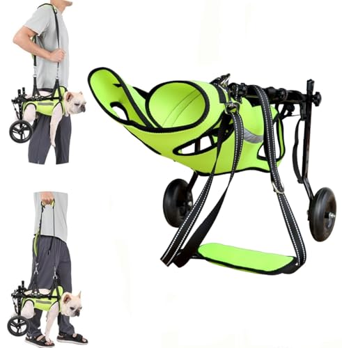 ZHHSUNY Hunderollstuhl, der Haustieren mit Hinterbeinlähmung hilft, Mobilität wiederzuerlangen Zweirädriger Hundewagen, Reflexeffekt rollstuhl hund, Kinderwagen für Hunde mit Behinderung(Größe S) von ZHHSUNY