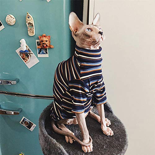 ZHIHAN Haarlose Katze gestreift Kleidung Sphinx Paar Kleidung, L, dunkelblau ZHIHAN Haarlose Katze gestreift Kleidung Sphinx Paar Kleidung, L, dunkelblau von ZHIHAN