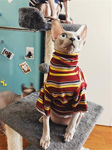 ZHIHAN Haarlose Katze gestreift Kleidung Sphinx Paar Kleidung, Weinrot, L ZHIHAN Haarlose Katze gestreift Kleidung Sphinx Paar Kleidung, Weinrot, L von ZHIHAN