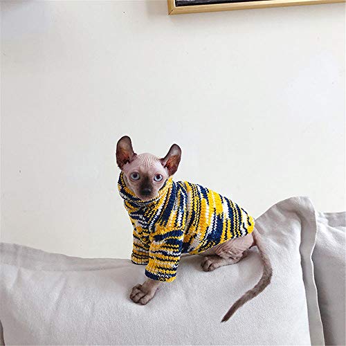 ZHIHAN Sphinx Baumwolle gepolsterte Kleidung haarlose Katze hypoallergene Kleidung, gelb, S von ZHIHAN