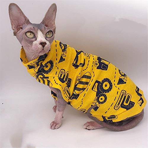 ZHIHAN Sphinx Britische Kurzweste, haarlose Katzenfrühling- und Sommer-Anti-Off-Kleidung, S, gelb von ZHIHAN