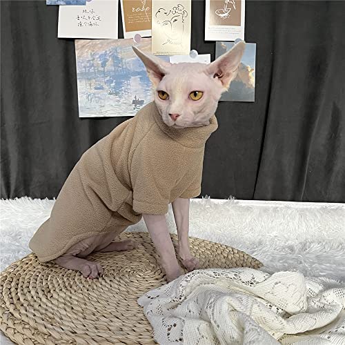 ZHIHAN Sphinx Cat Clothes Haarlose Katze Devon Herbst/Winter Warmes Sweatshirt, Helles Curry, XS von ZHIHAN