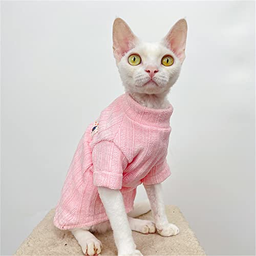ZHIHAN Sphinx Cat Clothes Hairless Cat Devon Herbst Winter gepolstertes Basis-Shirt Mehrfarbig warmes Sweatshirt,Pink,XL von ZHIHAN