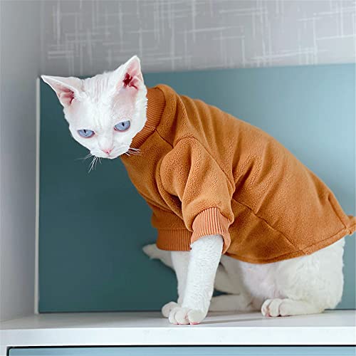 ZHIHAN Sphinx Cat Clothing Haarlose Katze Devon Stretch Warm Mantel Rollkragenpullover, Farbe 1,L von ZHIHAN