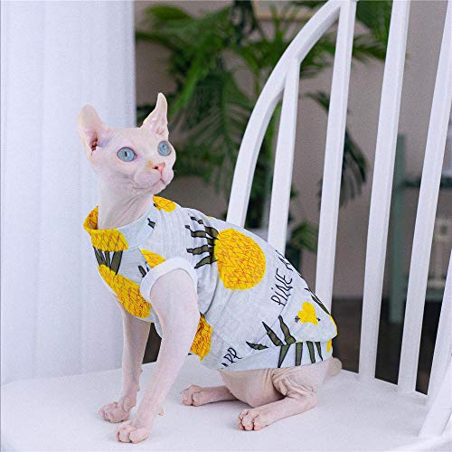 ZHIHAN Sphinx Katze Kleidung Baumwolle T-Shirt atmungsaktive dünne Weste, Farbe 1, S + von ZHIHAN