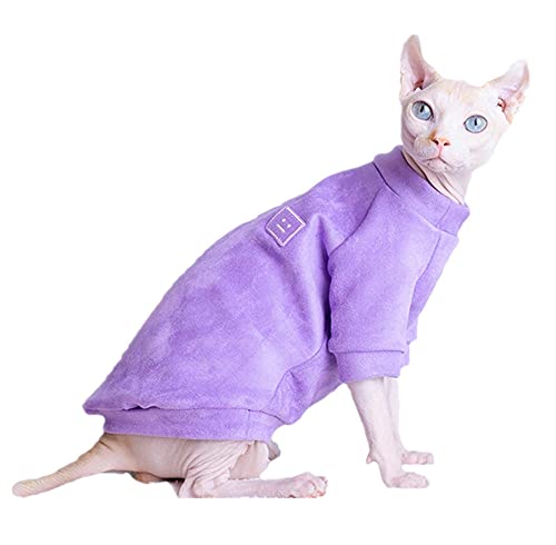 ZHIHAN Sphinx Katze Kleidung Frühling und Herbst Pullover, leckresistent, hypoallergen, grün rosa, lila, S- von ZHIHAN