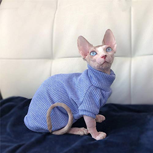 ZHIHAN Sphinx Katze Kleidung Frühling und Herbst T-Shirt haarlose Katze Baumwolle Pullover, Farbe 2, M. von ZHIHAN