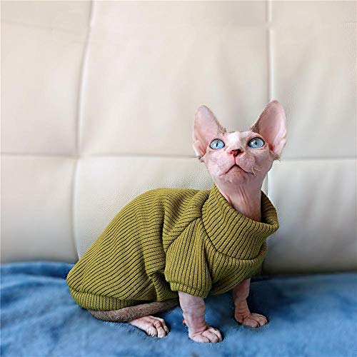 ZHIHAN Sphinx Katze Kleidung Frühling und Herbst T-Shirt haarlose Katze Baumwolle Pullover, Farbe 4, XL + von ZHIHAN