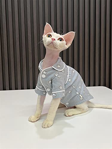 ZHIHAN Sphinx Katze Kleidung Haarlose Katze Devon Frühling Herbst Baumwolle Pyjamas,Pyjamas,M+ von ZHIHAN