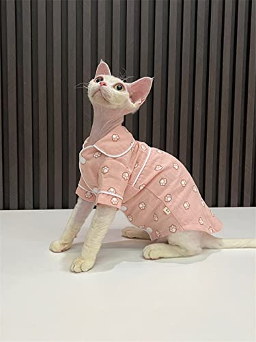 ZHIHAN Sphinx Katze Kleidung Haarlose Katze Devon Frühling Herbst Cartoon Baumwolle Pyjamas, Farbe 1, XXL- von ZHIHAN