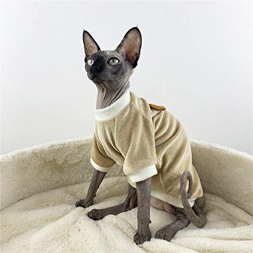 ZHIHAN Sphinx Katze Kleidung Herbst und Winter Pullover haarlose Katzenweste, Kaffee Farbe 2-beiniges Hemd, L. von ZHIHAN