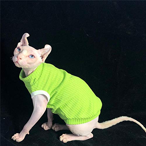 ZHIHAN Sphinx Katze Kleidung Sommer T-Shirt dünne Klimaanlage Kleidung Anti-Off, grün, XXL + von ZHIHAN