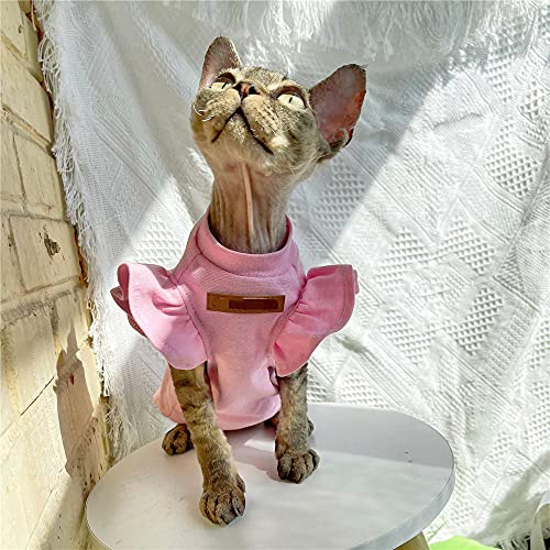 ZHIHAN Sphinx Katze Kleidung Sommerweste Reine Baumwolle grün rosa, pink, S + von ZHIHAN