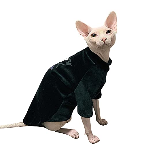 ZHIHAN Sphinx Katze Kleidung Warmer Pullover schwarz Herbst und Winter, schwarz, M. von ZHIHAN